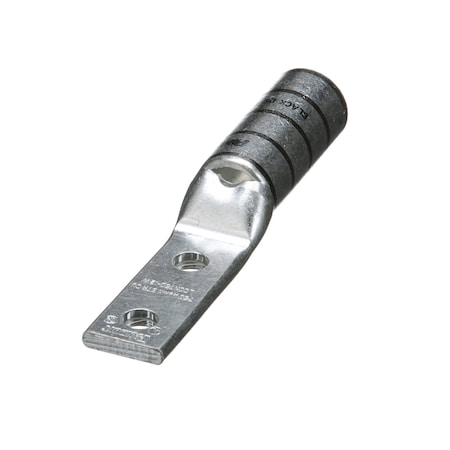 Panduit One-Hole Compression Lug, 750 kcmil Max, 1 to 2 in Stud, Long Barrel, Copper, Black LCCN750-12W-6